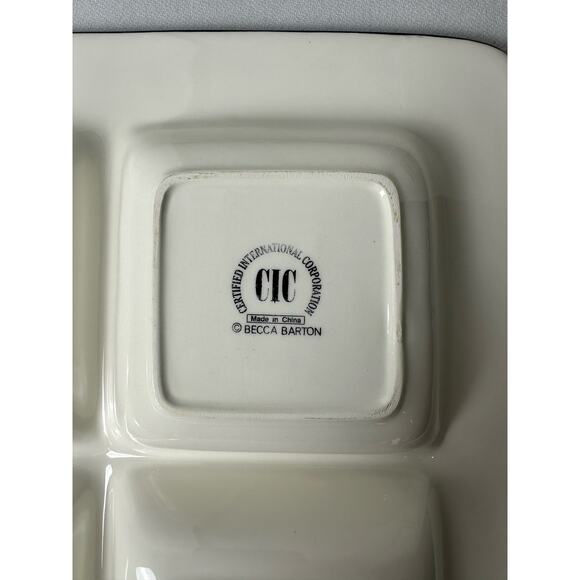 BECCA BARTON Midnight Santa Serving Platter by Certified 15-1/4” Square EX - Picture 10 of 11